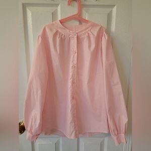 Pink puff sleeve shirt